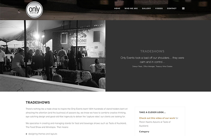 Event Planning Auckland custom web design Auckland